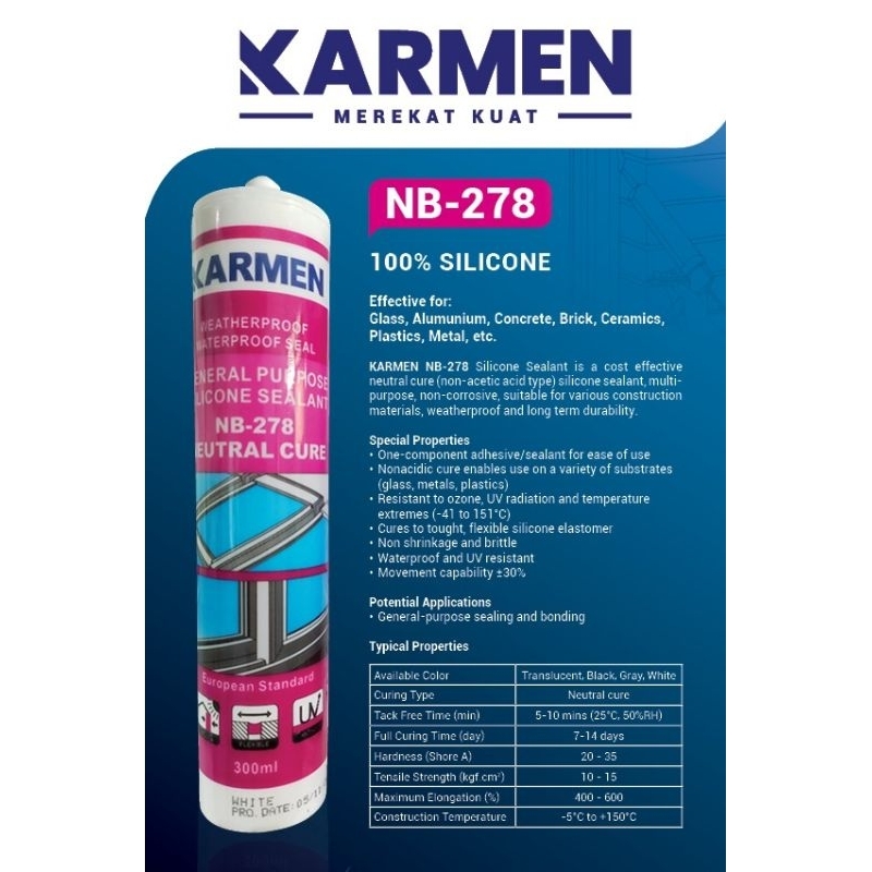 Silicone sealant general Glazing Netral multipurpose / lem sealant kaca interior aluminium kuat wate