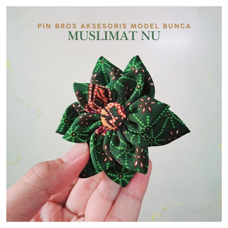 BROSS MUSLIMAT NU NAHDLATUL ULAMA MODEL TERBARU AKSESORIS HIJAB WANITA NU BROSS JILBAB BUNGA CANTIK