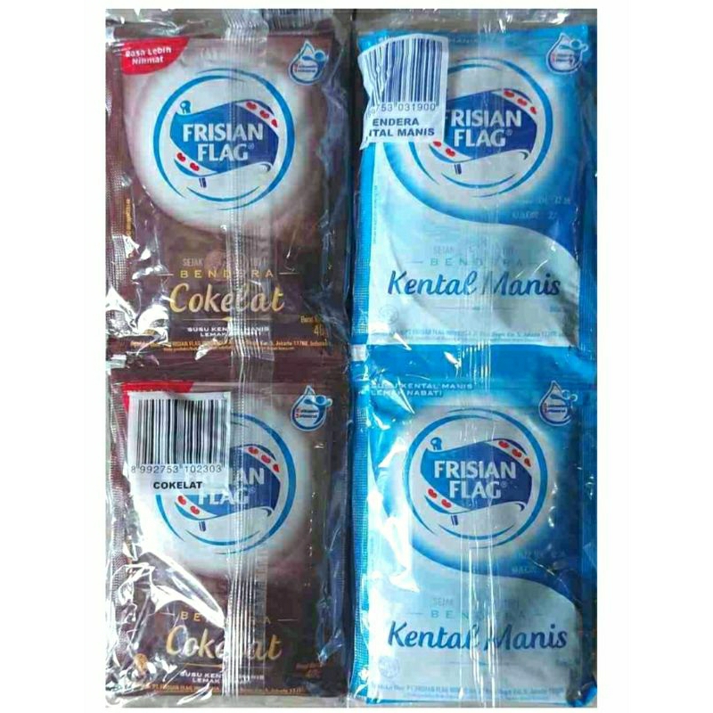 

susu kental manis frisian flag sachet 6 pcs putih/coklat harga per 6 pcs