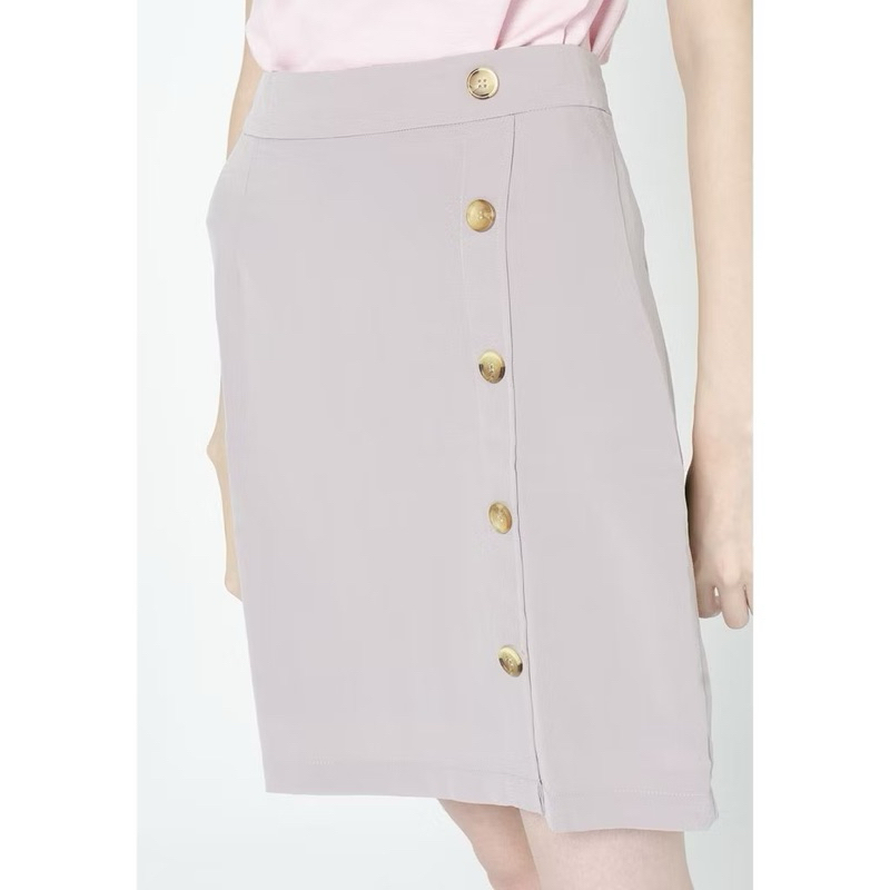 𝙋𝙍𝙀𝙇𝙊𝙑𝙀𝘿 The Executive TX Khaki Buttons High Waist Mini Skirt Basic Simple Fashion Wanita
