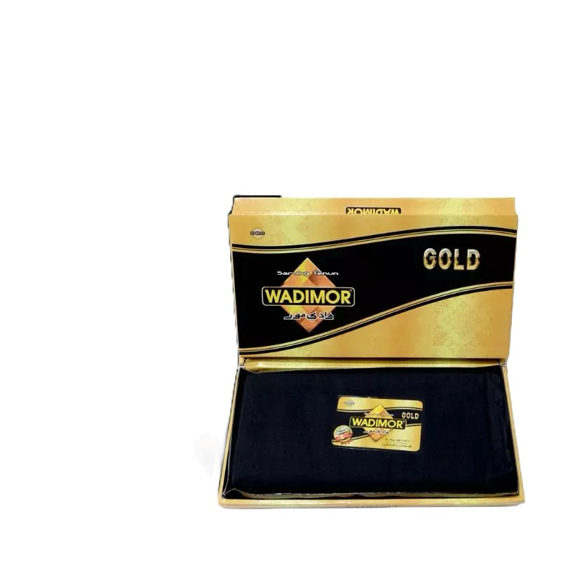 Sarung Wadimor Dewasa Polos dan Hitam | Sarung Perlengkapan Sholat Wadimor Gold