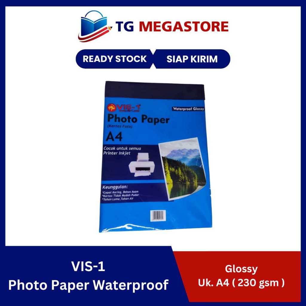 

Kertas Foto Glossy Ukuran A4 230 gsm Vis-1
