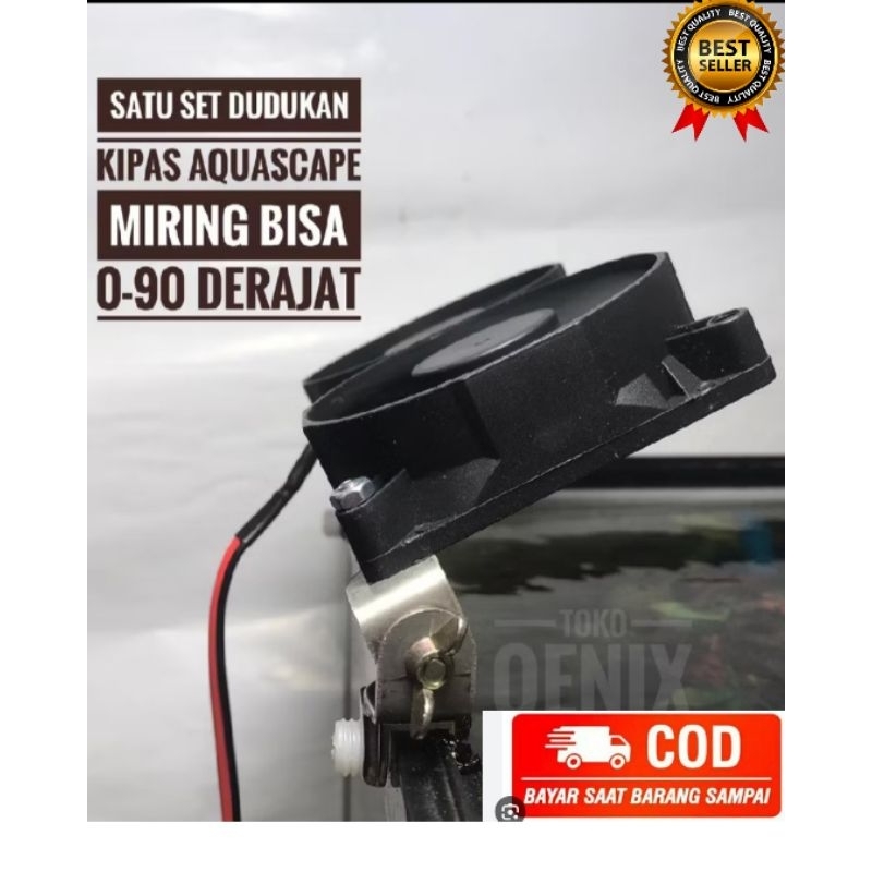 Kipas Pendingin Aquarium Aquascape Doble  Full Set Lengkap dudukan kaca fleksibel