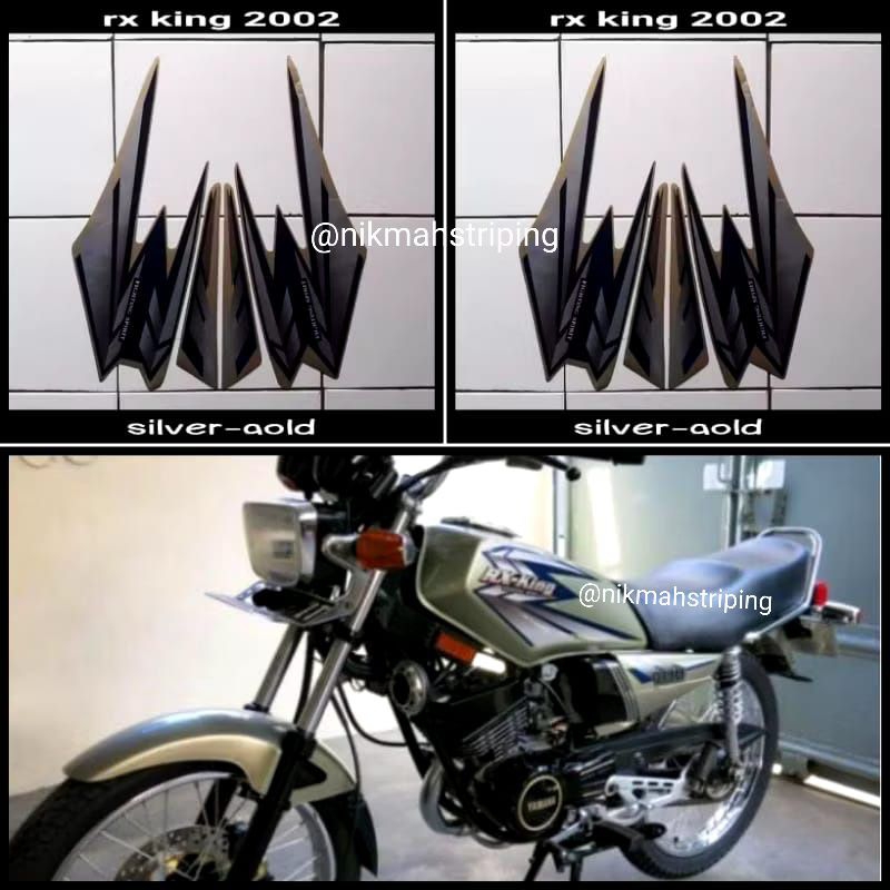 Striping Stiker Motor Yamaha RX King 2002 Silver fullset