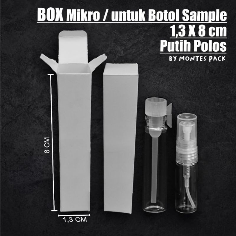 

Box Mikro untuk Botol Sample POLOS 1,3 X 8 cm / packaging botol tester