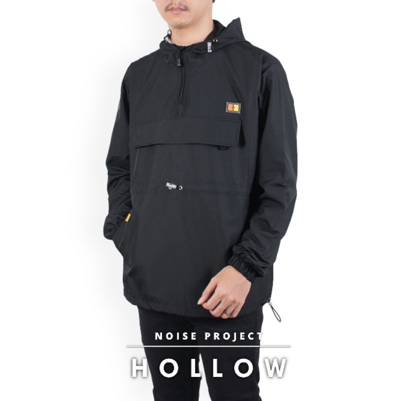 Noise Project Jaket Cougle Jaket Cagoule Windbreaker Jaket Noise Hollow Hitam