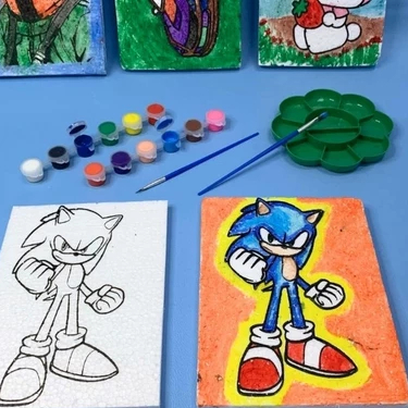 

Paket Lukis Mewarnai 5-in-1 untuk Anak & Remaja - 5 Media Gabus / Styrofoam besar 30x40cm, Cat AKLIRIK 12 Warna, Kuas & Palet Lengkap!