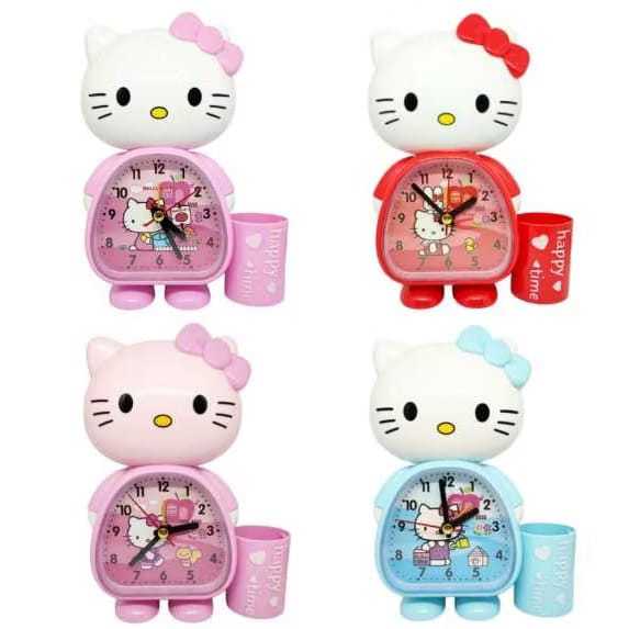 Beker Karakter HELLO KITTY 2067 / Jam Alarm Clock / Weker Lucu Tempat Pensil