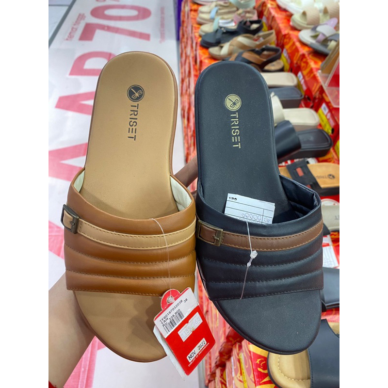 Triset sandal selop wanita / sandal cewek triset