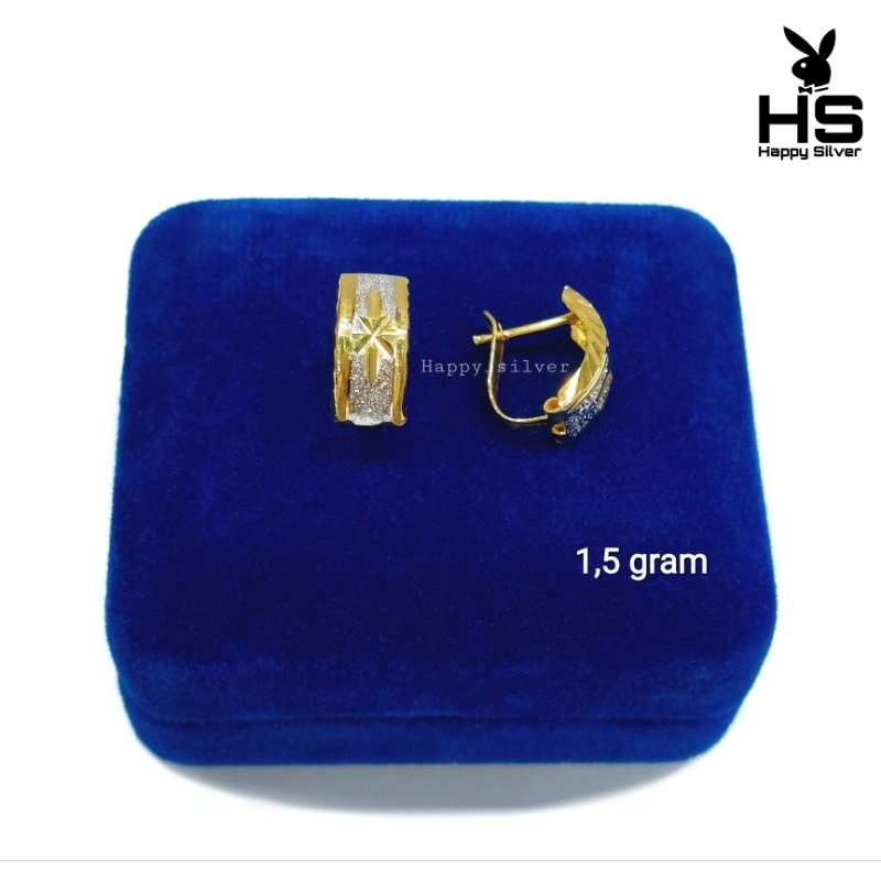 Anting Jepit Perak Asli 925 Untuk Dewasa Model Emas 24k