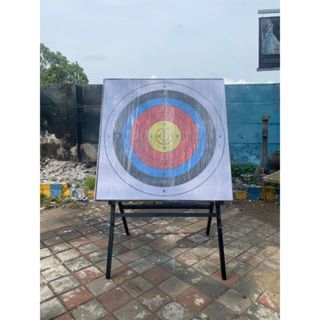 BANTALAN PANAH UKURAN 100X100CM TEBAL 5CM FREE FACE TARGET SUDAH TERPASANG SASARAN PANAHAN TARGET PA