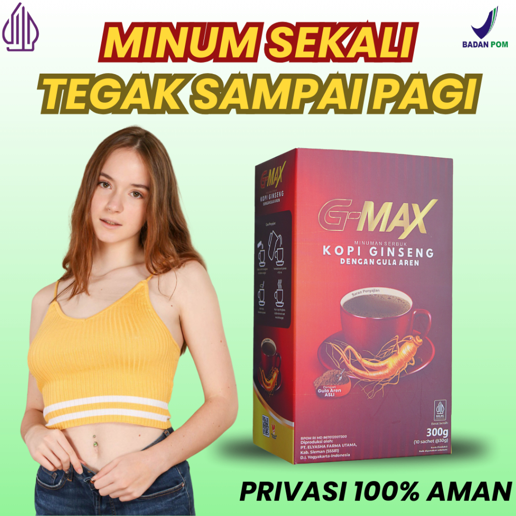 

GMAX Minuman Kopi Gingseng Stamina Pria Tahan LebihLamaa Original BPOM Halal - GMAX Kopi Gingseng Dengan Extra Gula Aren