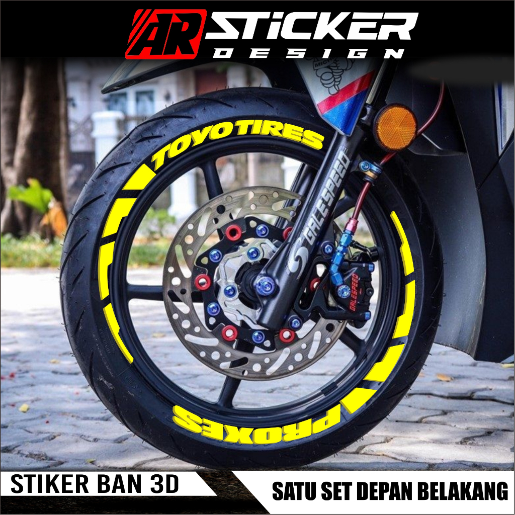 Stiker Font Ban Motor Tire Bomb Stiker Ban 3D Motif Toyo Tires Sticker Velg 3D AR 05