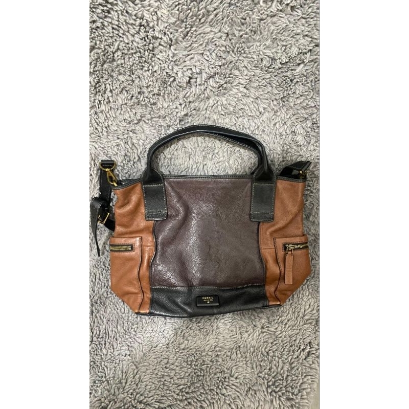 preloved TAS FOSSIL EMERSON LARGE BROWN ORGINAL
