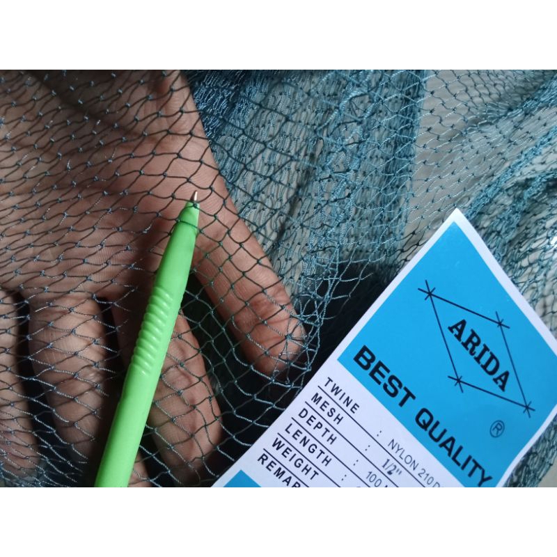 PERMETER jaring nilon ARIDA lubang ½ inch  lebar ±1.1 mtr jaring bahan anco jaring bahan jala jaring