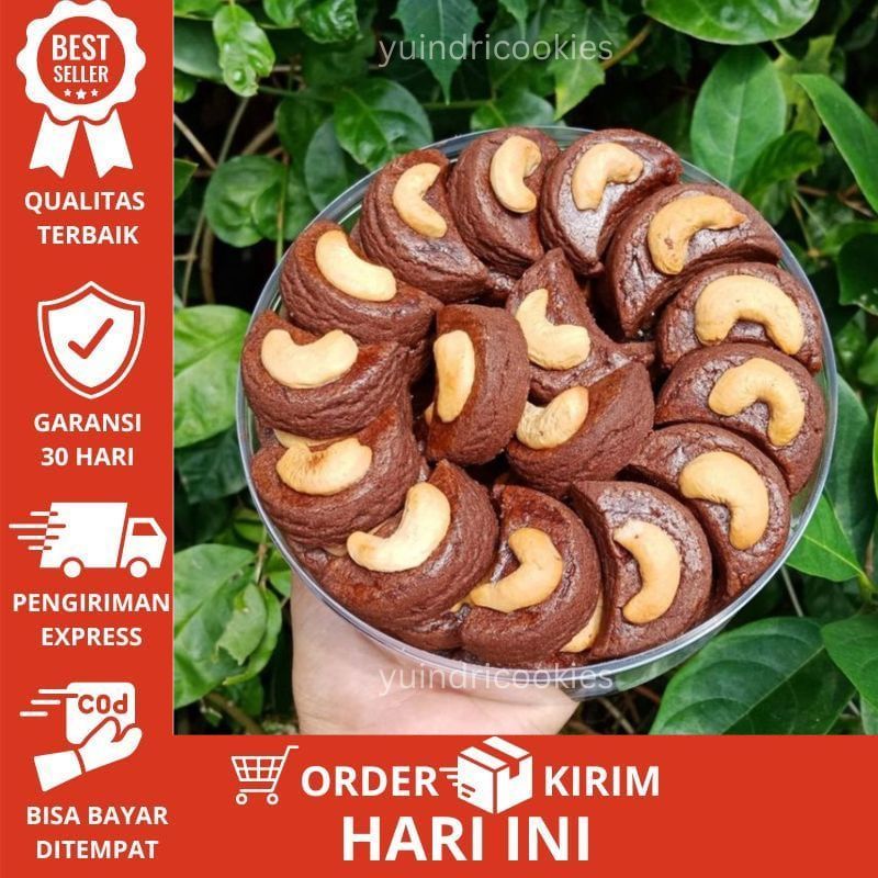 

Chocolate Cashew Cookies | Choco Cashew Nut Cookies | Choco Cashew Cookies | Kue coklat Kacang mede 250 gram | Kue kering mede coklat | Kukis Kacang mete | Cookies Coklat Mede