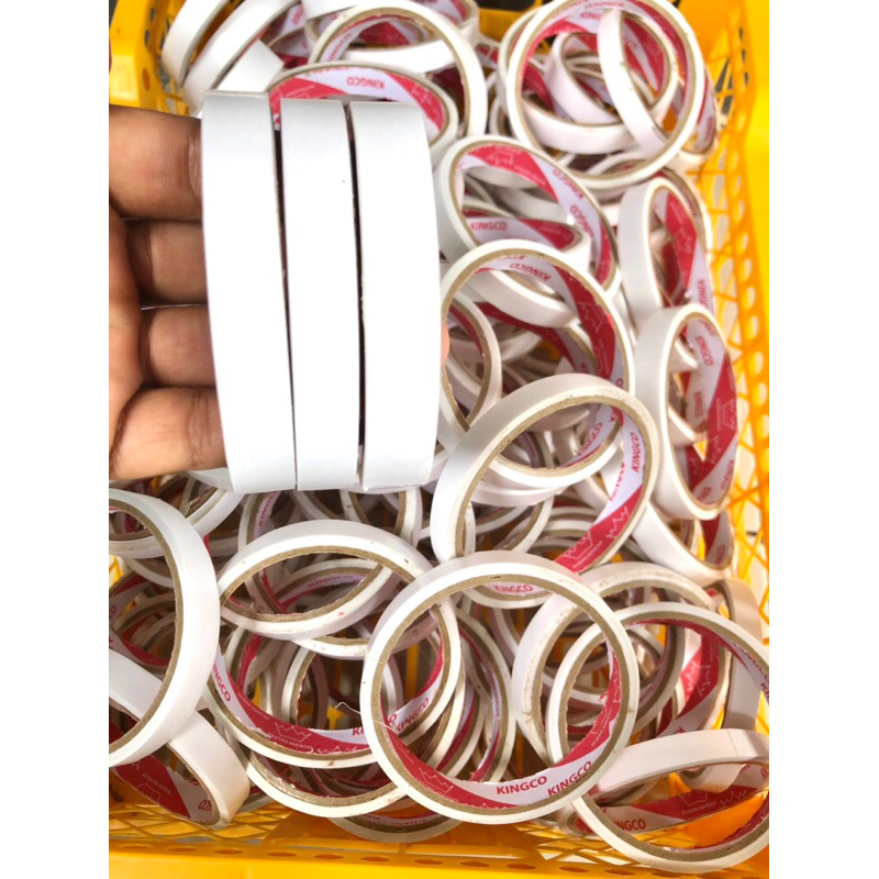 

double tape kiloan(15mm)isolasi 2 sisi murah lakban bolak balik