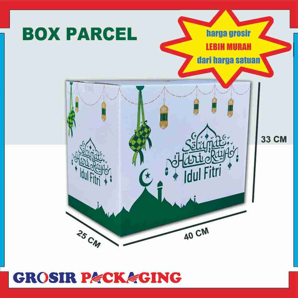 

(PAKET 100PCS) Box Parcel 40x25x33 Cm Eidul Fitri / Kotak Parcel Hari Raya Idul Fitri
