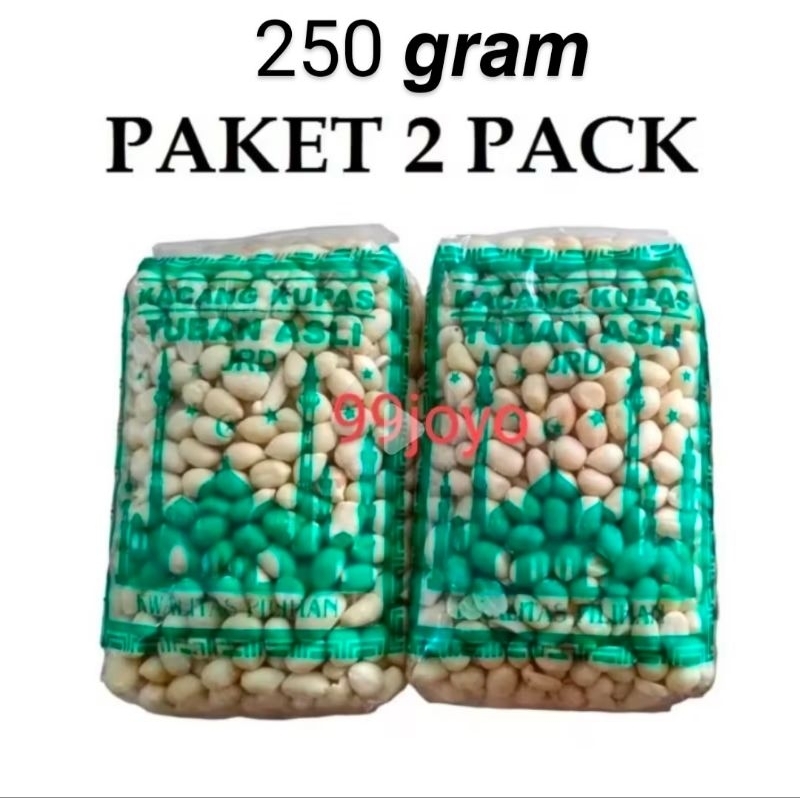 

2 bungkus kacang kupas tuban kemasan 250 gram
