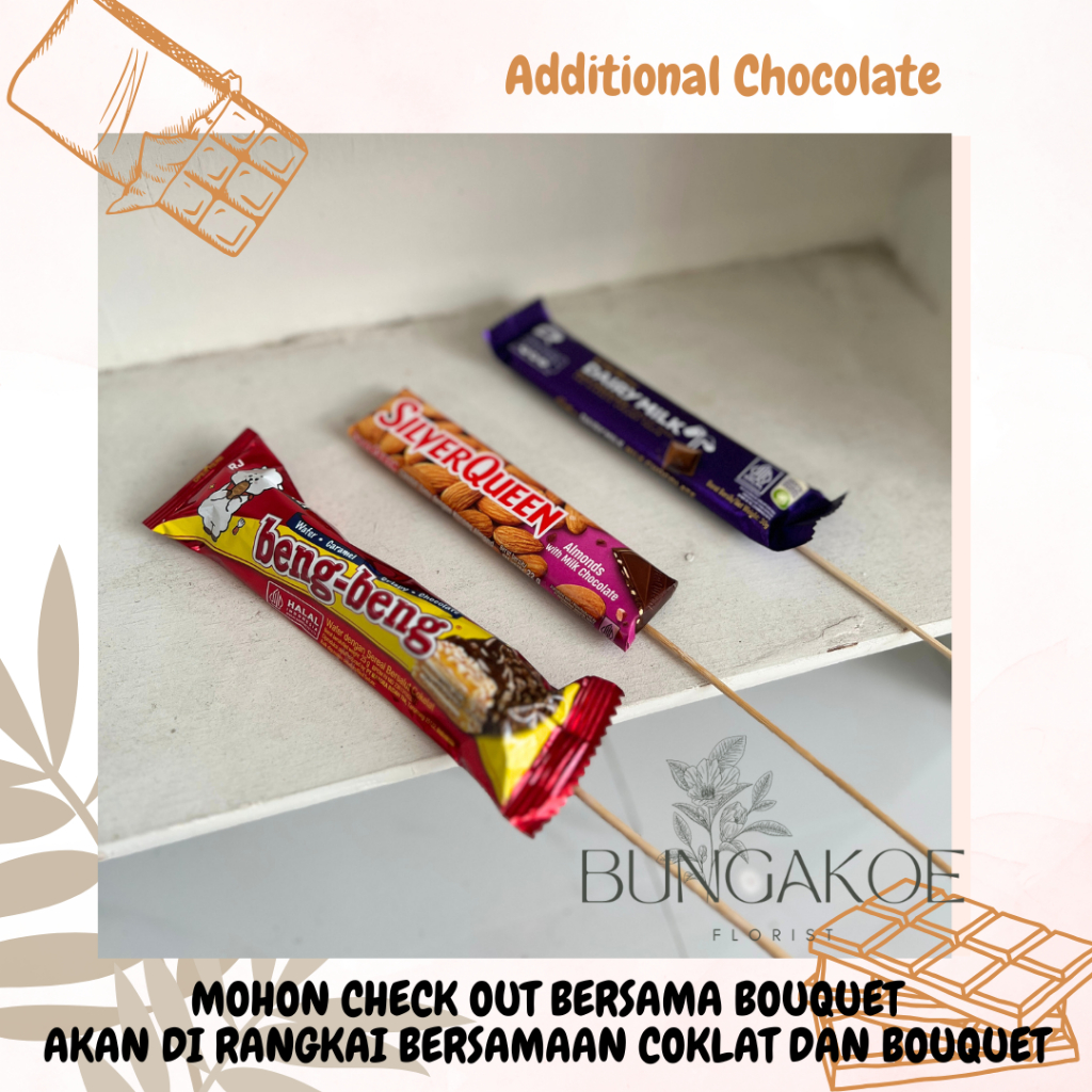 

MOHON CHECK OUT BERSAMA BOUQUET - ADDITIONAL TAMBAHAN COKELAT ATAU BONEKA UNTUK BUKET / BOX BUNGA (BELUM TERMASUK BUNGA, HANYA TAMBAHAN COKELAT ATAU BONEKA)