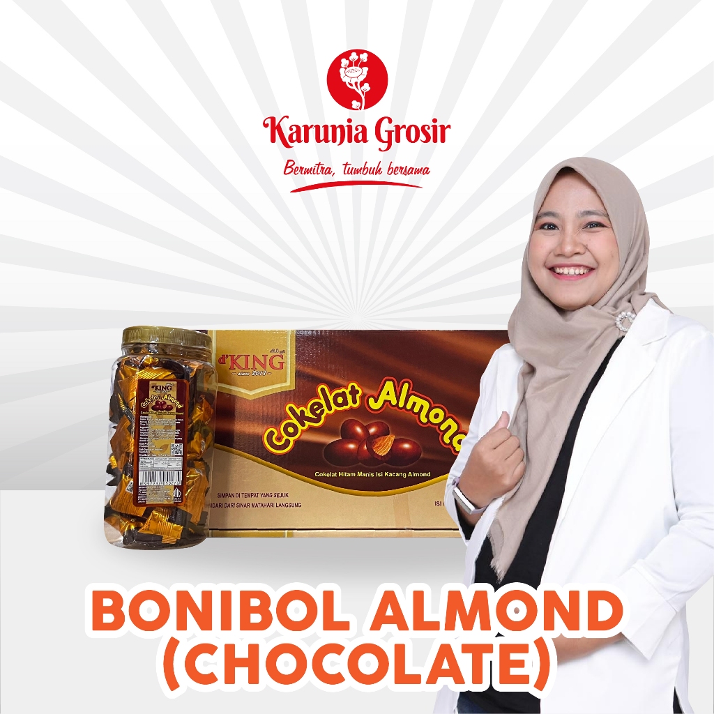 

D'king Bonibol Cokelat Almond Toples (250gr x 4 Toples)