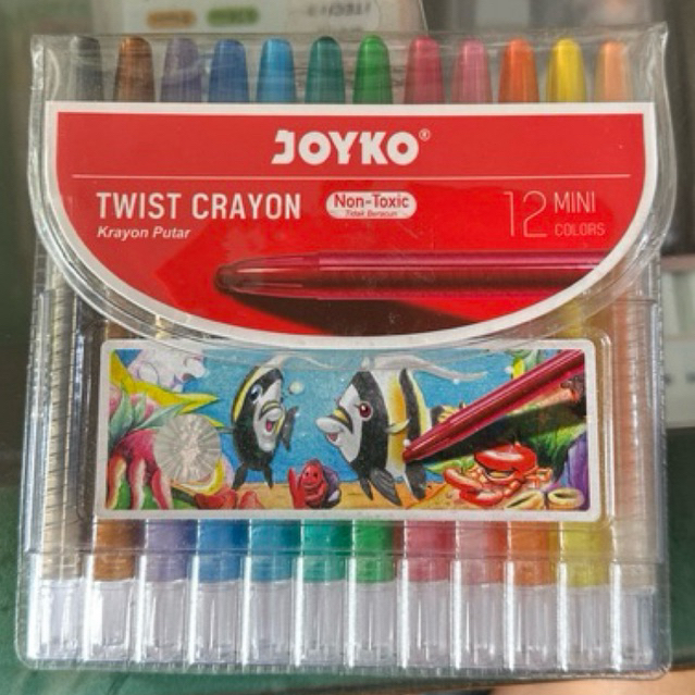 

Twist Crayon 12 Mini / Crayon Putar Kecil 12w / Krayon putar Mini Joyko TWCR-12Mini 12 warna