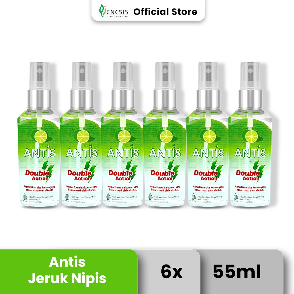 Antis Botol Spray 55ml Double Action x 6 pcs