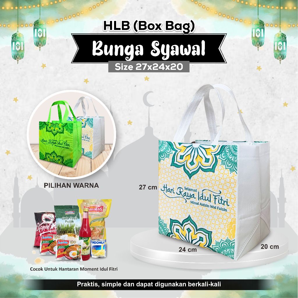 

Tas Parcel Lebaran Tas Bingkisan Lebaran Sablon Goodie Bag Lebaran Tas Hampers Lebaran 27x24x20