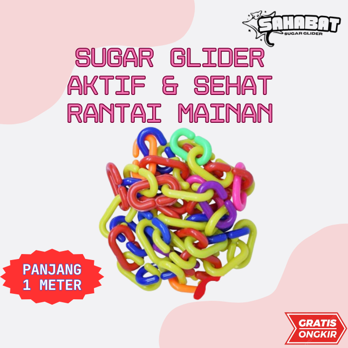 Mainan Rantai Aksesoris Kandang Hewan Sugar Glider Tupai Burung