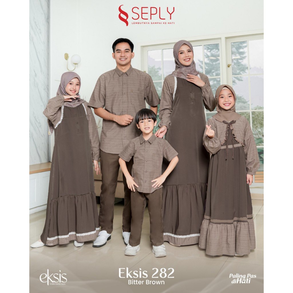 Sarimbit Couple Premium Family Set Seply Rayya Series Eksis Bitter Brown