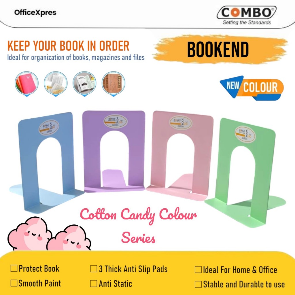 Pembatas Buku Besi / Book Stand / Book Holder / Penyangga Buku Besi / Book End N0.7 Combo / Metal Bo