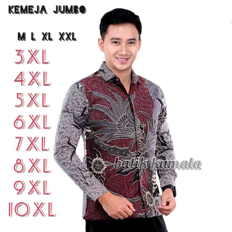 Kemeja Batik Pria Big size Jumbo Batik 4XL 5XL 6XL 7XL Kemeja Batik Terlaris