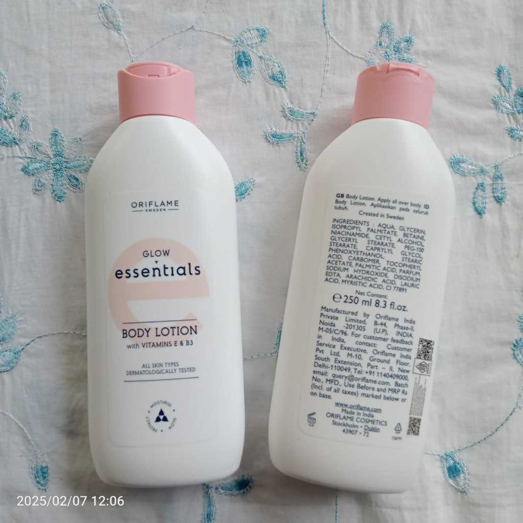 Oriflame Sweden Glow Essentials Body Lotion with Vitamins E & B3 250 ml 43907 | all skin type, derma