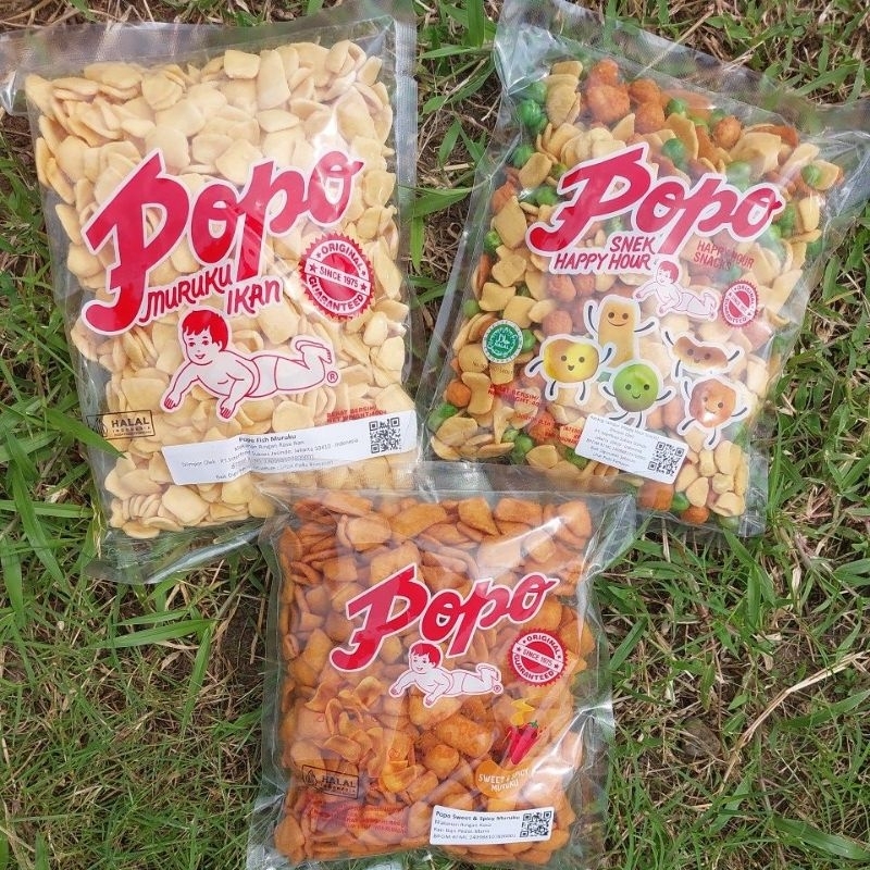 

POPO snack muruku ikan dari Malaysia, happy hour, sweet and spicy maruku 400gr