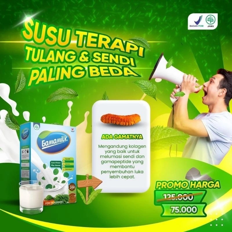 

PROMO 1 BOX Gamamilk - Susu Etawa Plus Gamat Rekomendasi Ilmiah Atasi Nyeri Sendi & Tulang