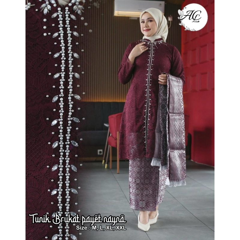 SET KEBAYA SANGHAI BROKAT PAYET/KEBAYA TRADISIONAL/KEBAYA MODERN