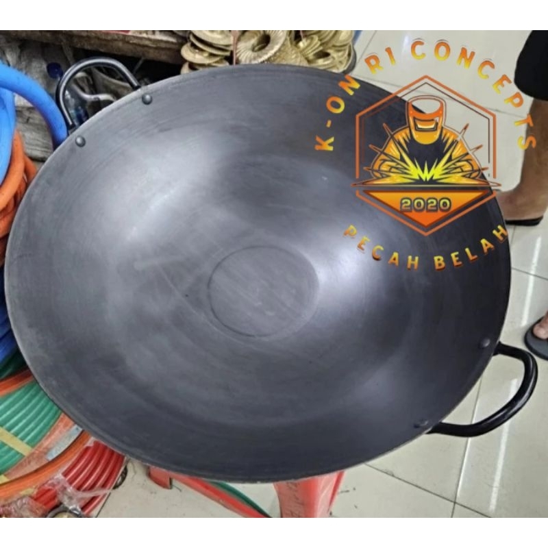 wok black carbon steel classik wok baja presesoned import 60