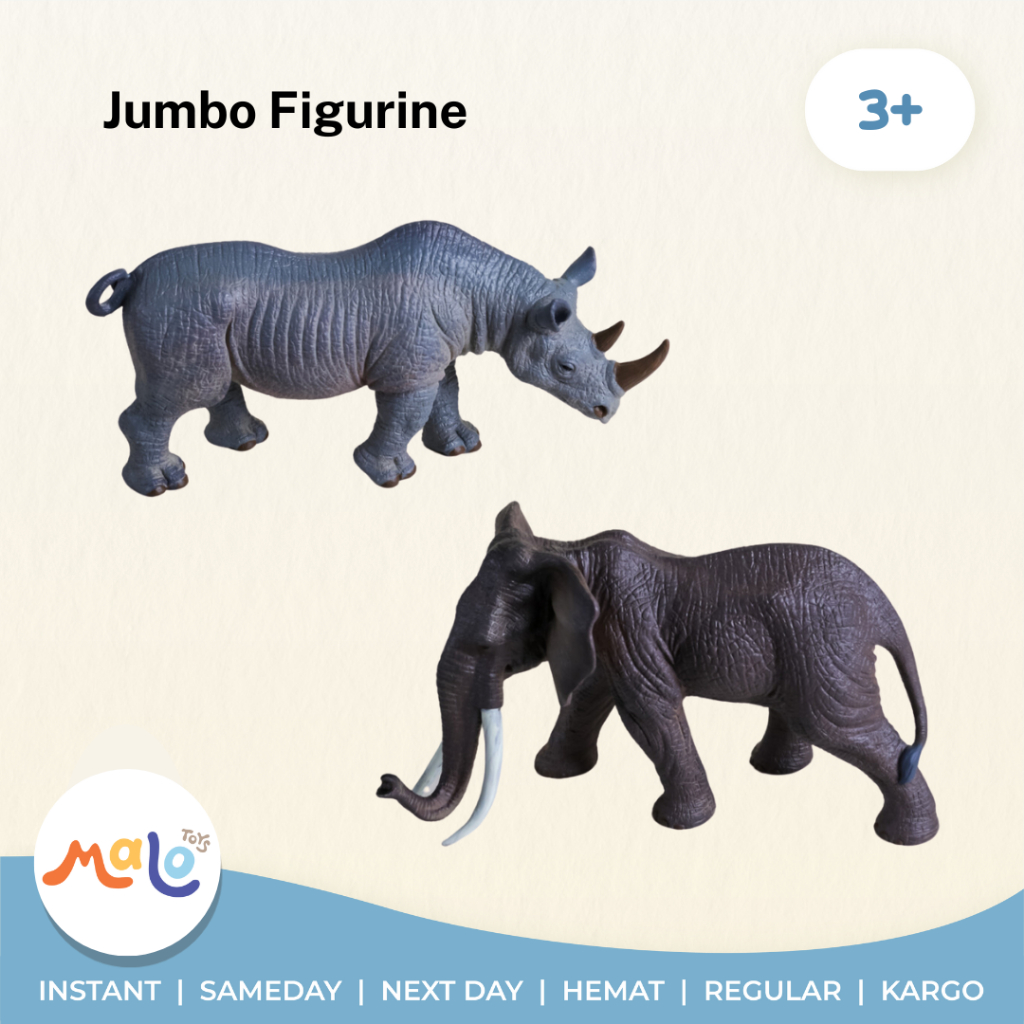 MALOTOYS -  Wild Jumbo Figurine 2in1 Type Model Figure Mainan Figur Binatang Bisa Dipencet Squishy M
