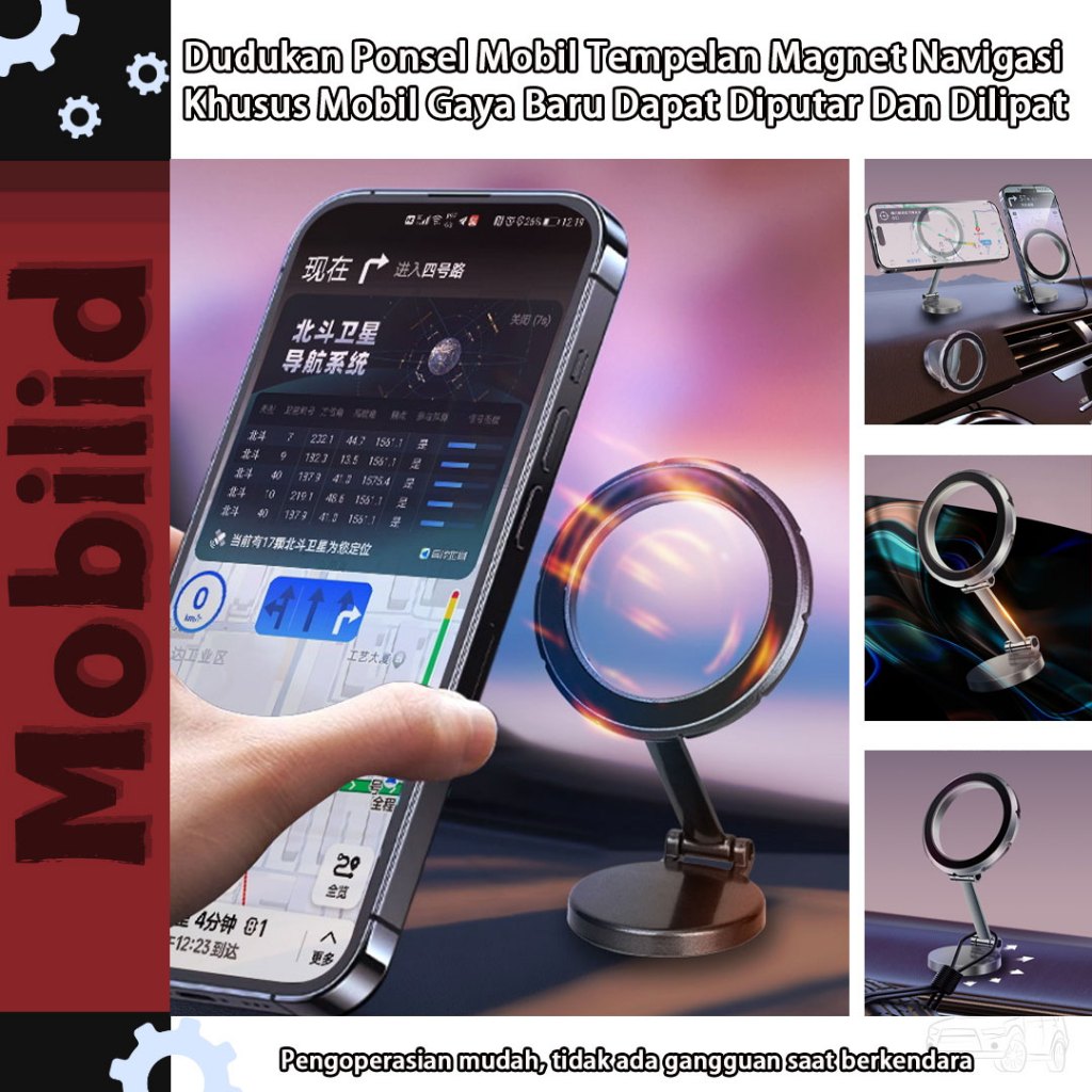 Magnet Car Holder 360° Rotation Magsafe Phone Holder Mobil Bisa Dilipat Stand Hp di Mobil Car Phone 