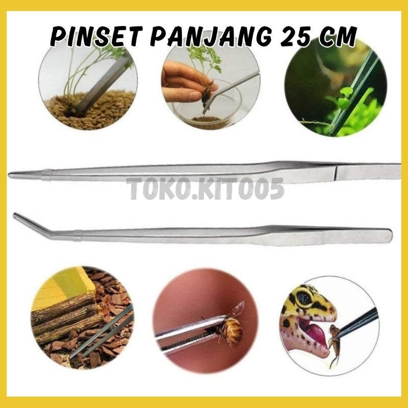 PINSET AQUASCAPE 25 CM / TWEEZER REPTIL 25 CM / PINSET PANJANG BENGKOK DAN LURUS 25 CM