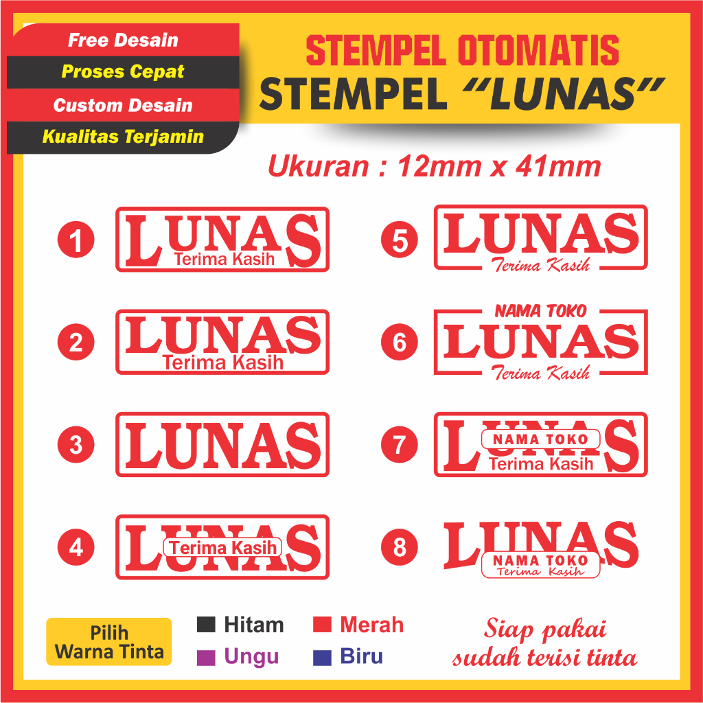 

STEMPEL OTOMATIS LUNAS CUSTOM