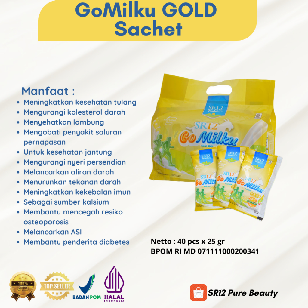 

RENCENG/POUCH+Gomilku Gold SR12 Susu Kambing Etawa Rendah Lemak Tinggi Kalsium Bebas Gula