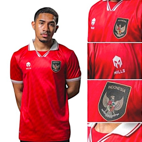 Jersey Bola Timnas Home Indonesia 2022 - 2023 Mills Reflika