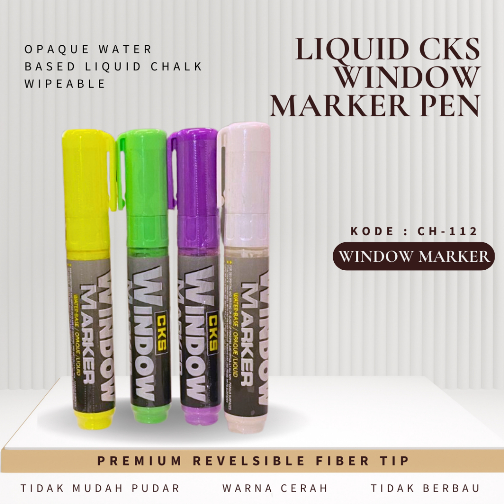 

CKS MEDIUM CH-112 SPIDOL KACA WATER BASE GLASSBOARD WINDOW MARKER PEN