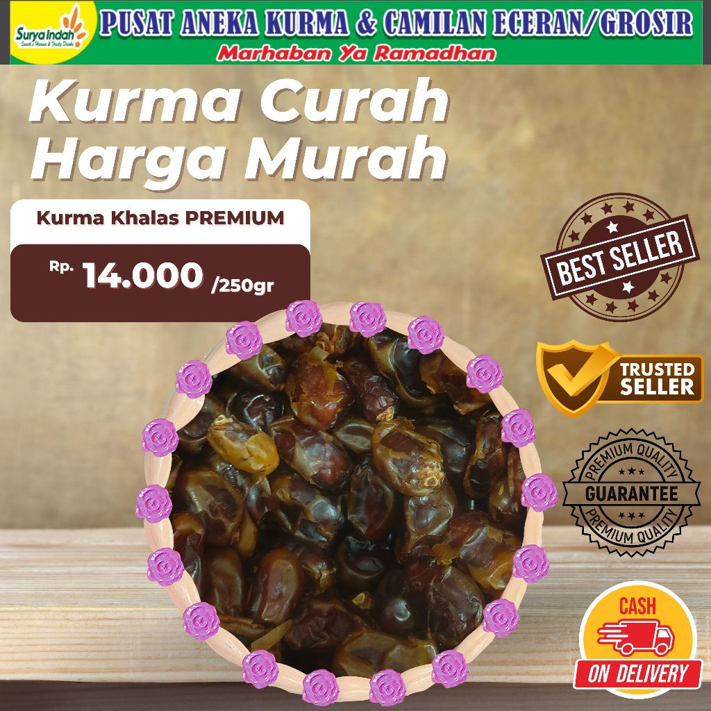 

Kurma Khalas Premium Los 250gr Surya Indah Jombang