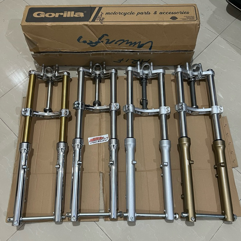 shock depan ninja gorilla crom ninja rr sudah crom set tinggal pasang
