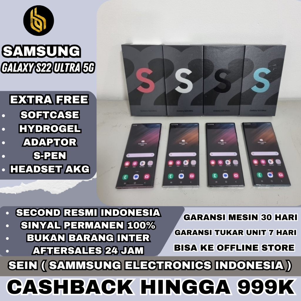 Samsung Galaxy S22 Ultra 5G SEIN & S21 Ultra 16/51GB | 12/512GB 256GB 128GB Second Fullset Original