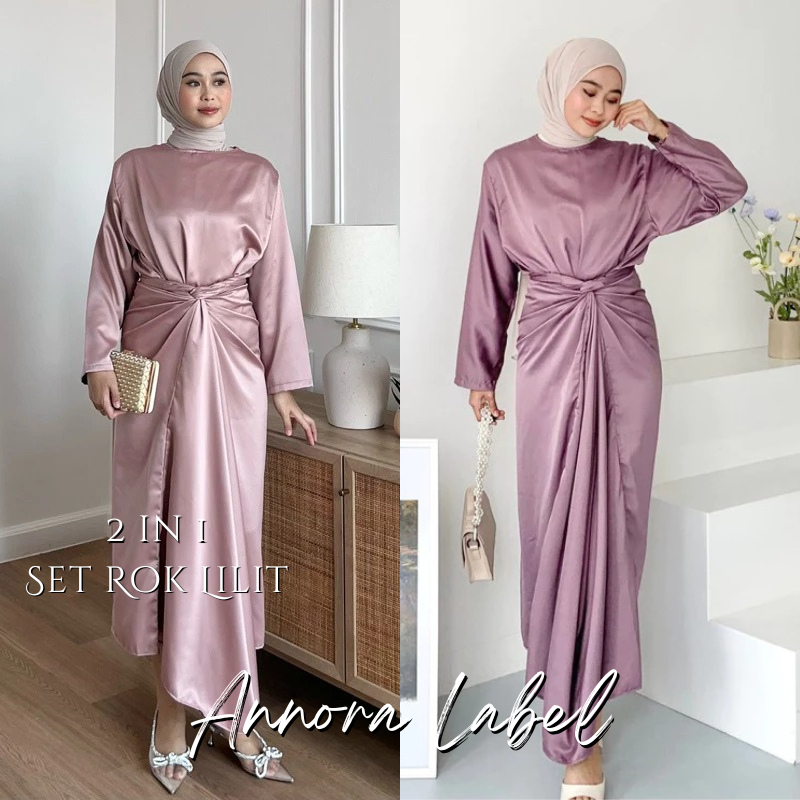 (NEW ARRIVAL) SET ROK LILIT POLOS WRAP SKIRT VIRAL BY ANNORA LABEL | ONESET ROK LILIT INSTAN POLOS K