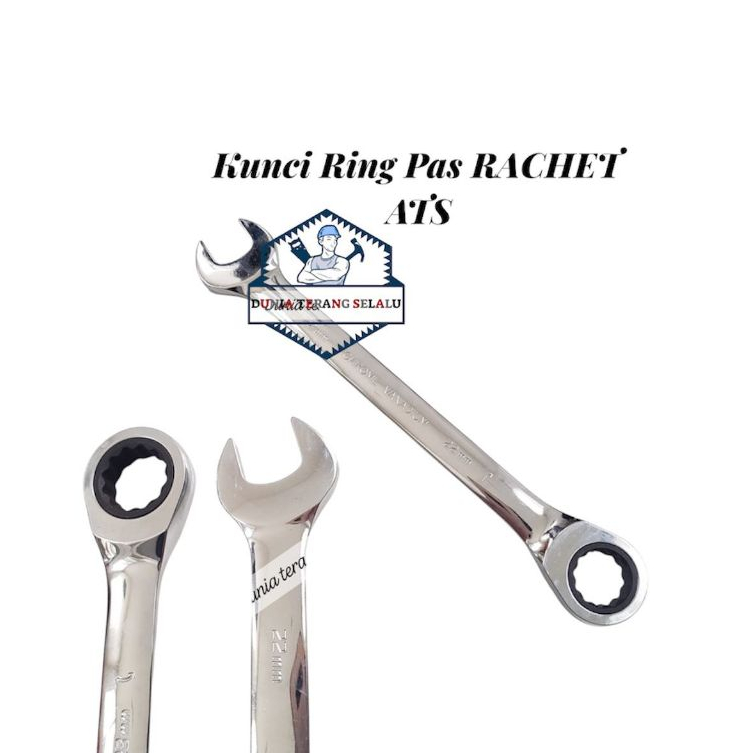 Kunci Ring Pas RACHET ATS 32 mm - Kunci Kombinasi Krek 32mm - Combination Spanner Wrench - Konci Ren