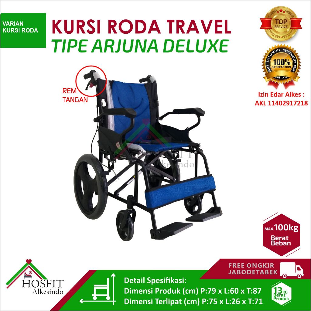 Kursi Roda Travel Arjuna Deluxe - Kursi Roda Travel